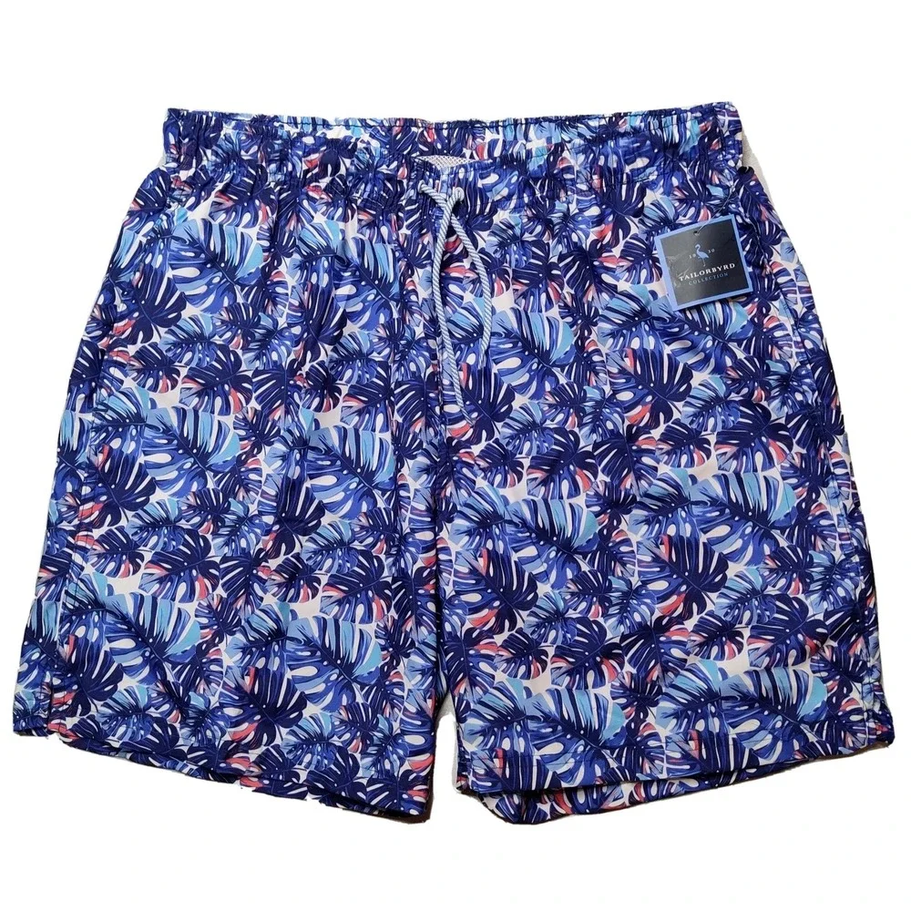 TAILORBYRD Men Size XL Blue Leaf Allover‎ Print Brief Lined 7